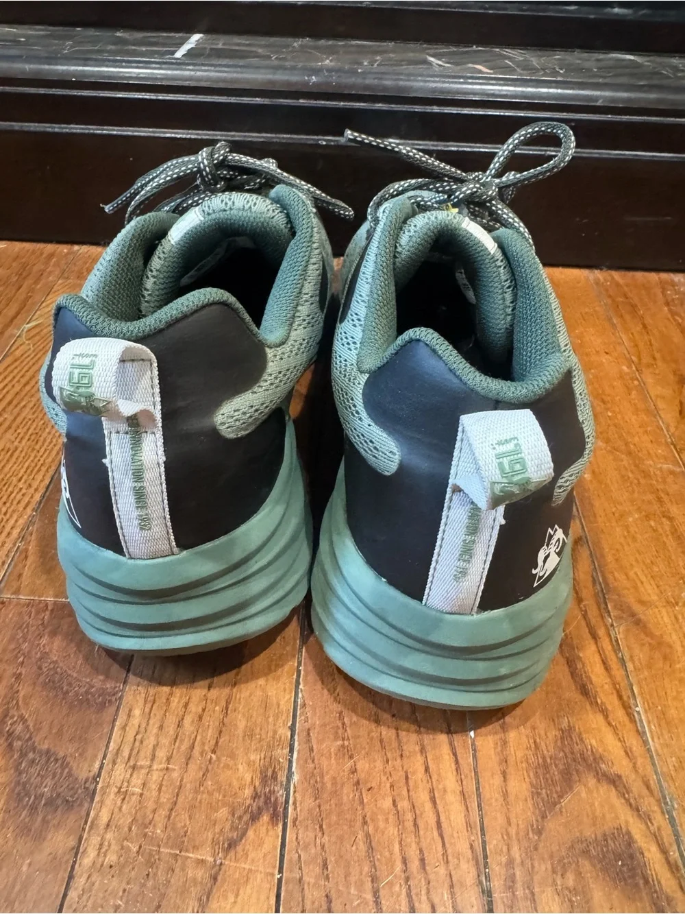 Lightweight Composite-Toe Athletic Work Sneakers in Sage Green and Black
